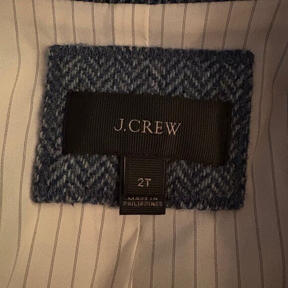 NWOT J.Crew x Moon Campbell jacket in teal wool herringbone tweed - Picture 10 of 13